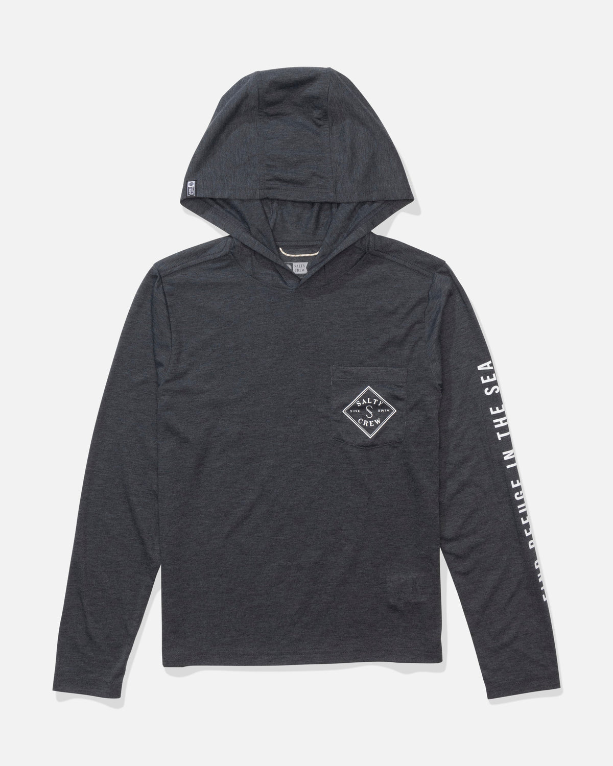 Salty Crew TIPPET BOYS HOOD TECH TEE - Black Heather