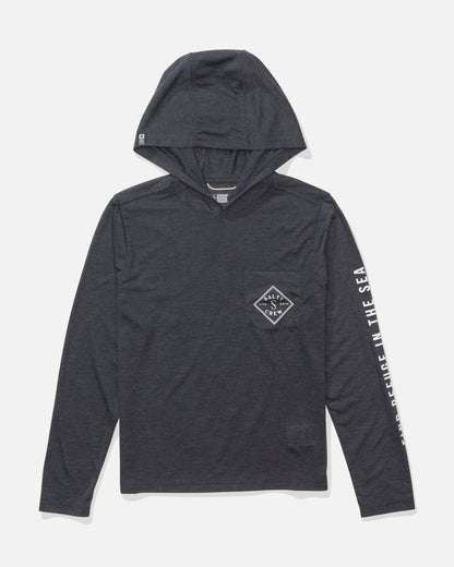 Salty Crew TIPPET BOYS HOOD TECH TEE - Black Heather