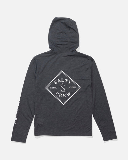 Salty Crew TIPPET BOYS HOOD TECH TEE - Black Heather