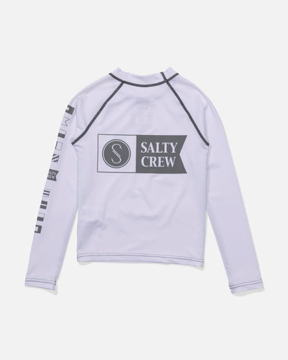 Salty Crew ALPHA BOYS LS RASHGAURD - White