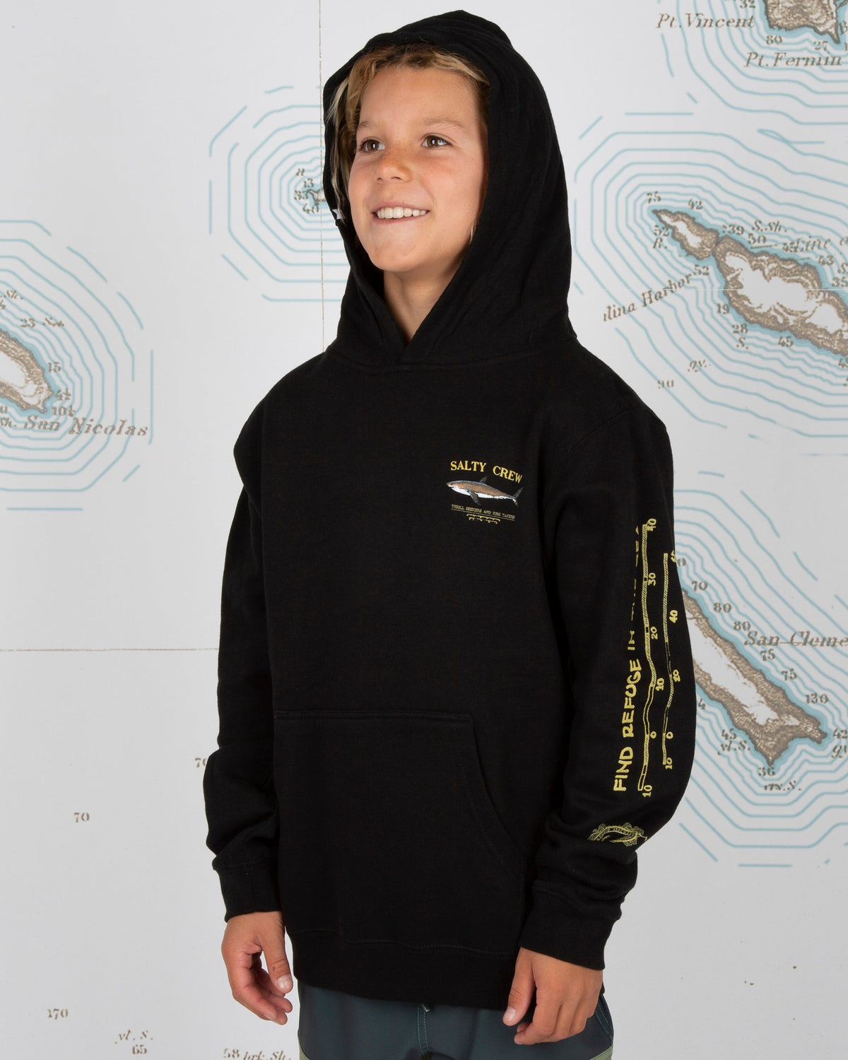Salty Crew Salty Crew - Bruce Black Boys Hood Fleece