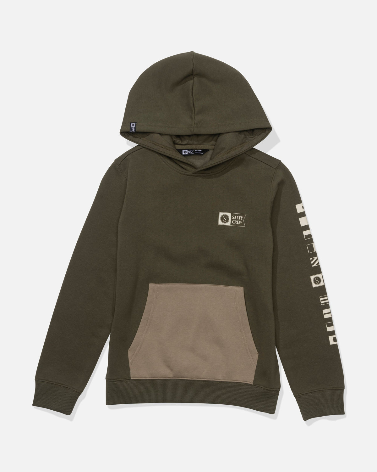 Salty Crew ALPHA CLR BLCK BOY FLEECE - Olive Stone