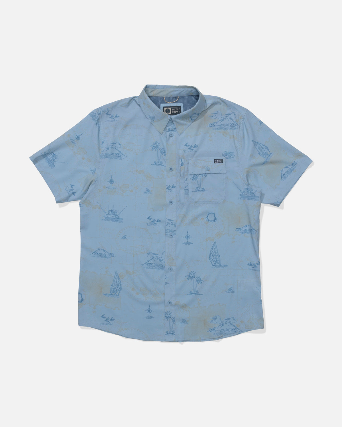 Salty Crew FLAGSHIP UV BUTTON UP - Clear Sky