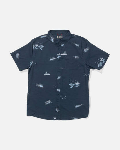 Salty Crew BREEZER PERF BUTTON UP - Midnight Navy