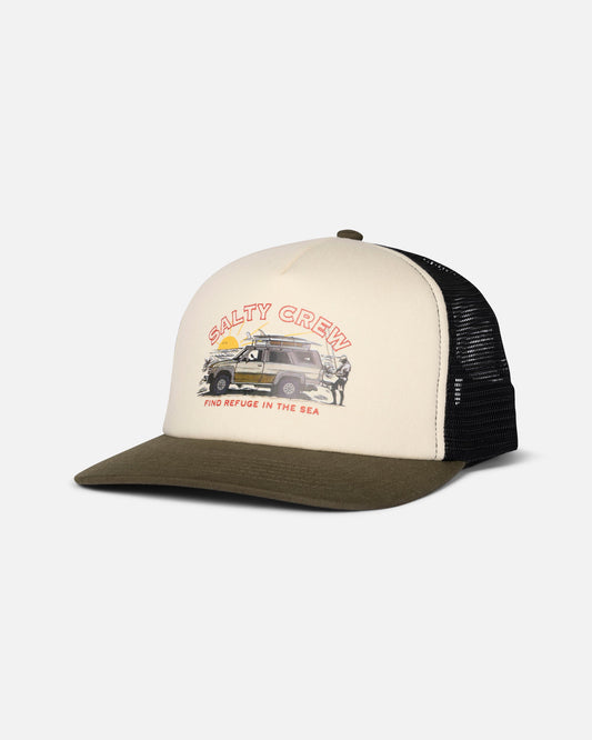 Salty Crew GOOD TIMES FOAMIE TRUCKER - Dark Olive