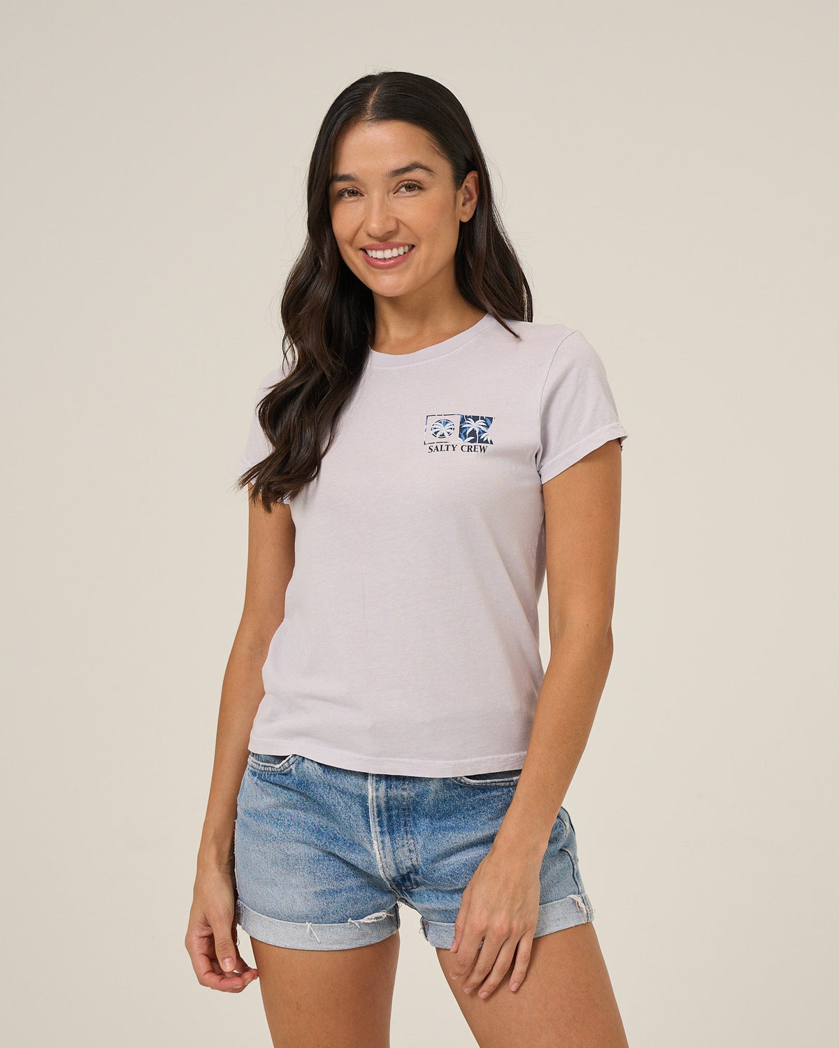 Salty Crew FLAGSHIP FILL MODERN TEE - Lilac Fog