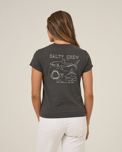 Salty Crew SHARK ANATOMY MODERN TEE - Charcoal