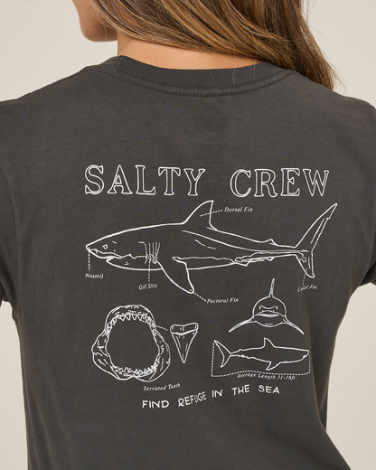 Salty Crew SHARK ANATOMY MODERN TEE - Charcoal