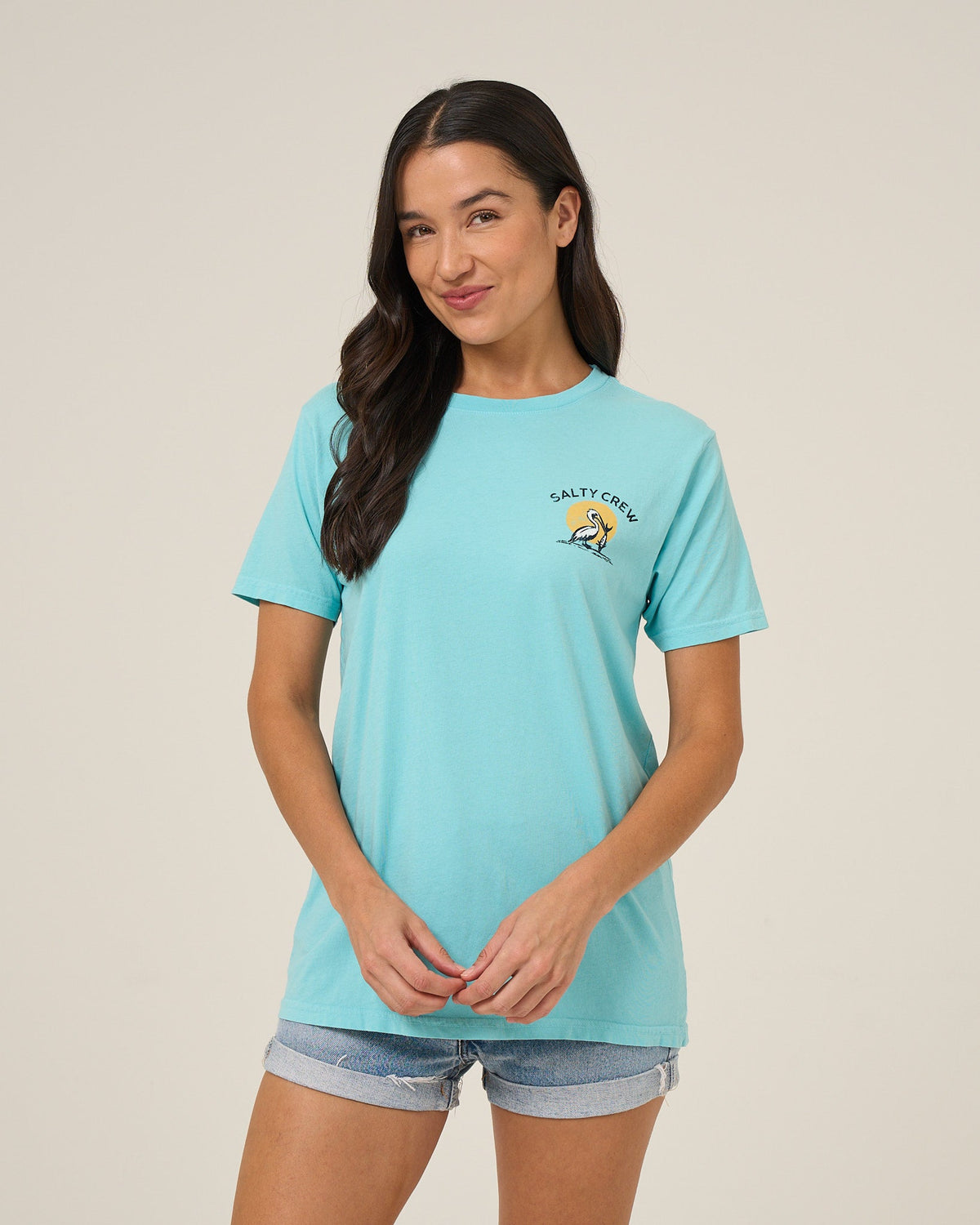 Salty Crew BEACH HUT BF TEE - Aquamarine