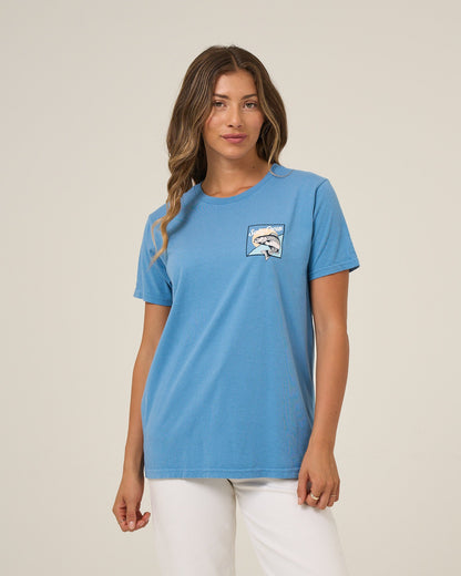 Salty Crew FISH STAMP BF TEE - Ash Blue