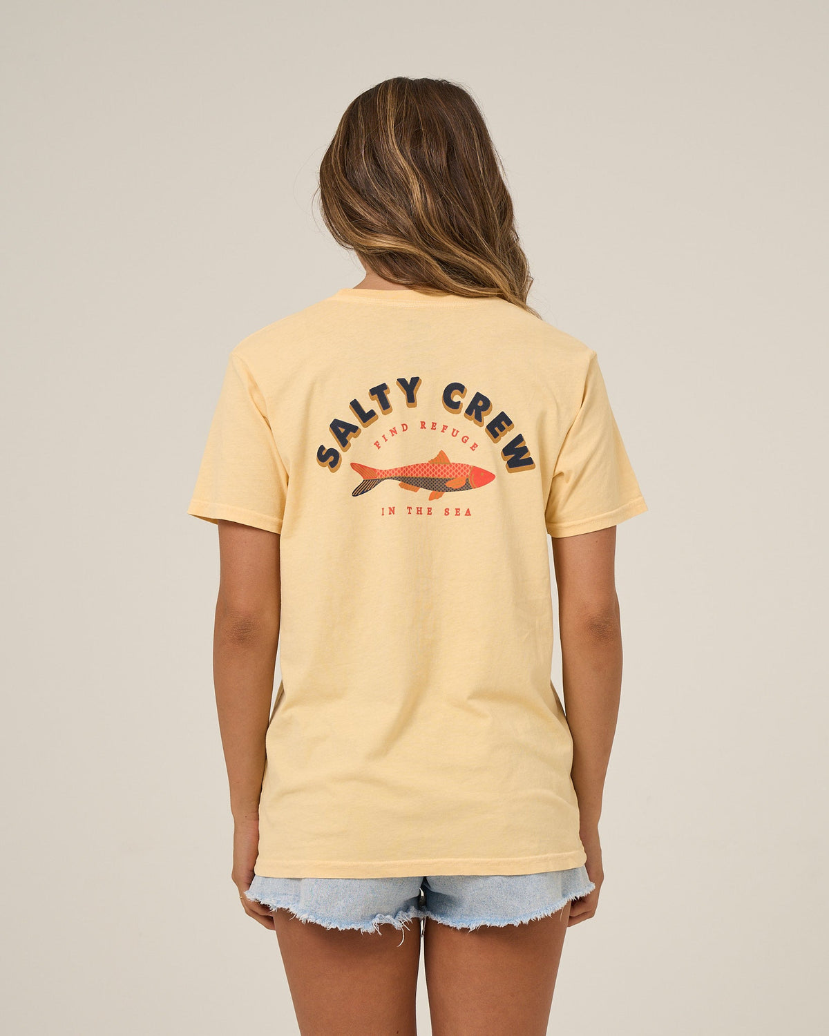 Salty Crew SALTY SARDINE BF TEE - Custard