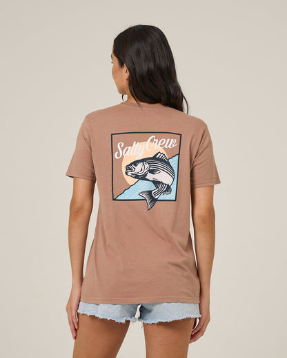 Salty Crew FISH STAMP BF TEE - Mocha