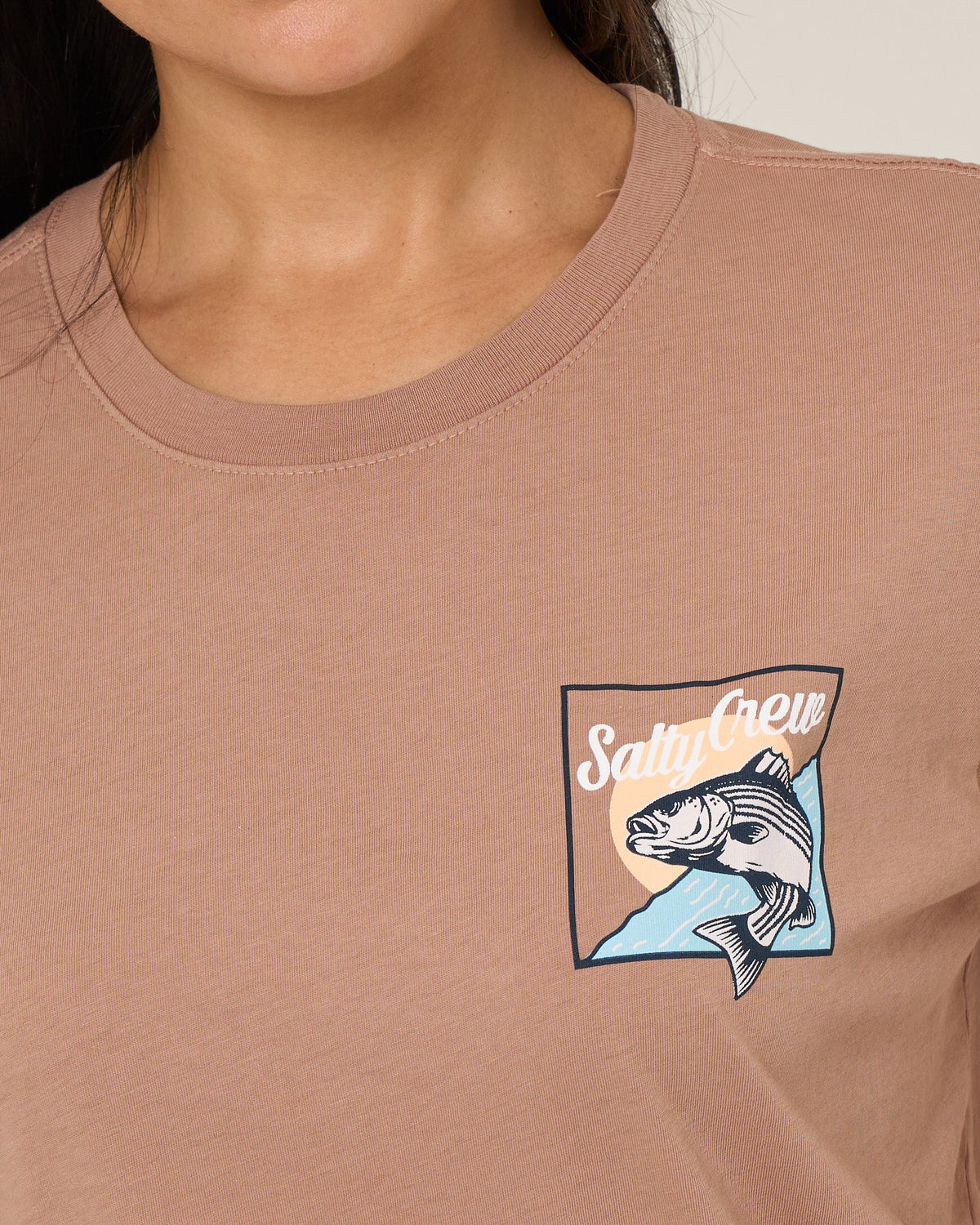 Salty Crew FISH STAMP BF TEE - Mocha