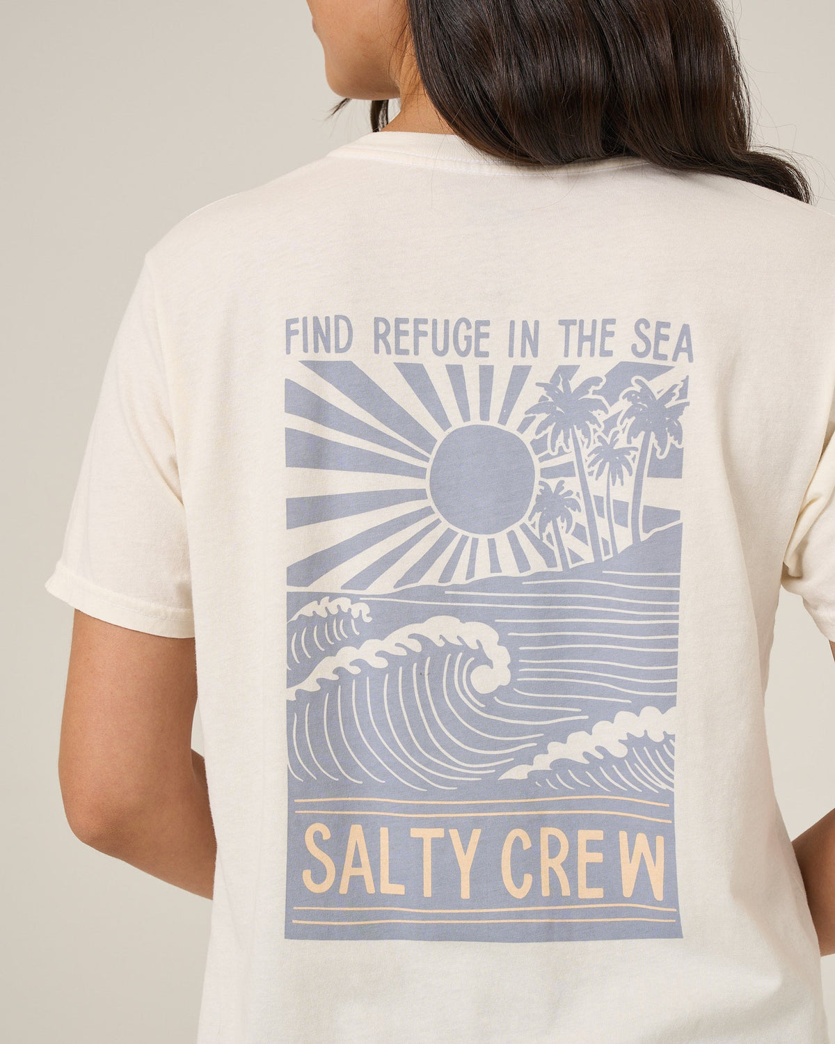 Salty Crew RISE AND SMILE BF TEE - Off White