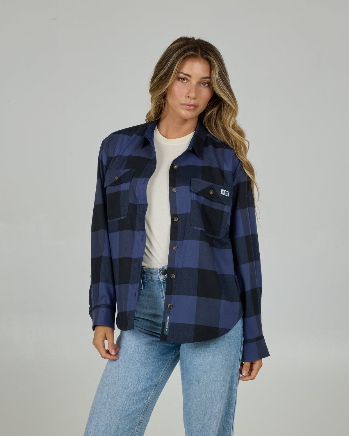 Salty Crew FATHOM FLANNEL - Indigo