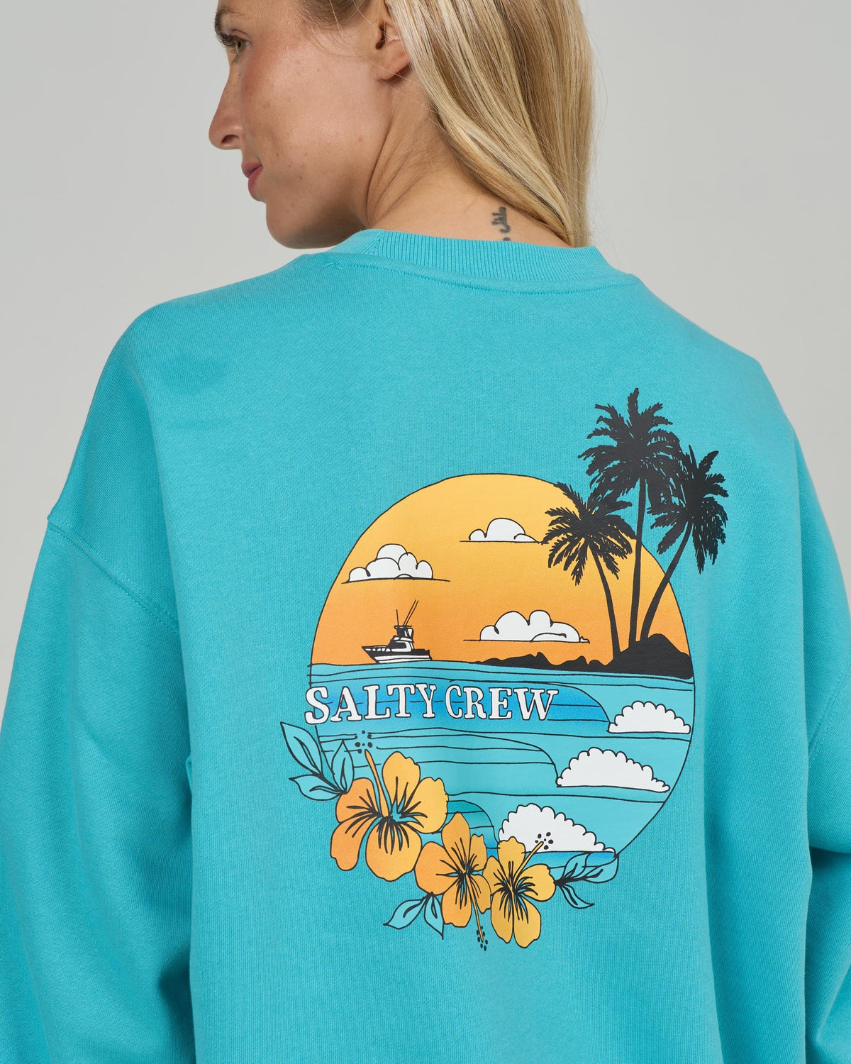 Salty Crew SUNSET CREW - Turquoise