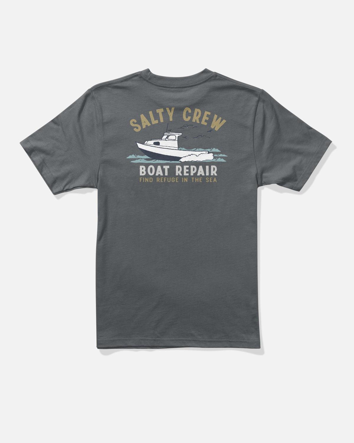 Salty Crew BOAT REPAIR BOYS SS TEE - Charcoal
