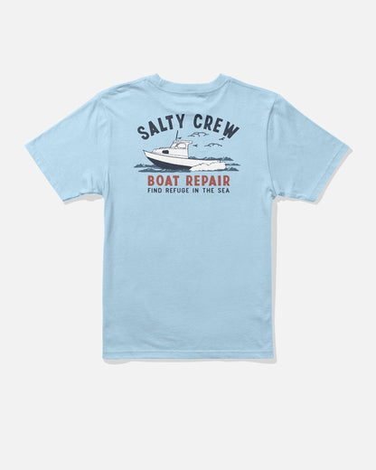 Salty Crew BOAT REPAIR BOYS SS TEE - Clear Sky