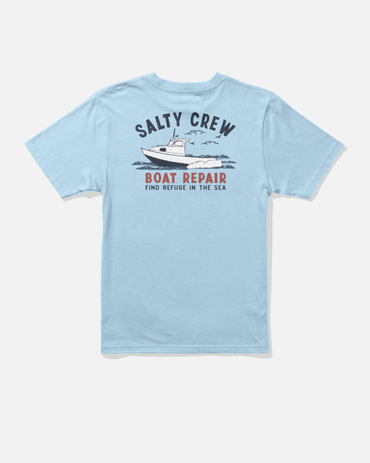 Salty Crew BOAT REPAIR BOYS SS TEE - Clear Sky