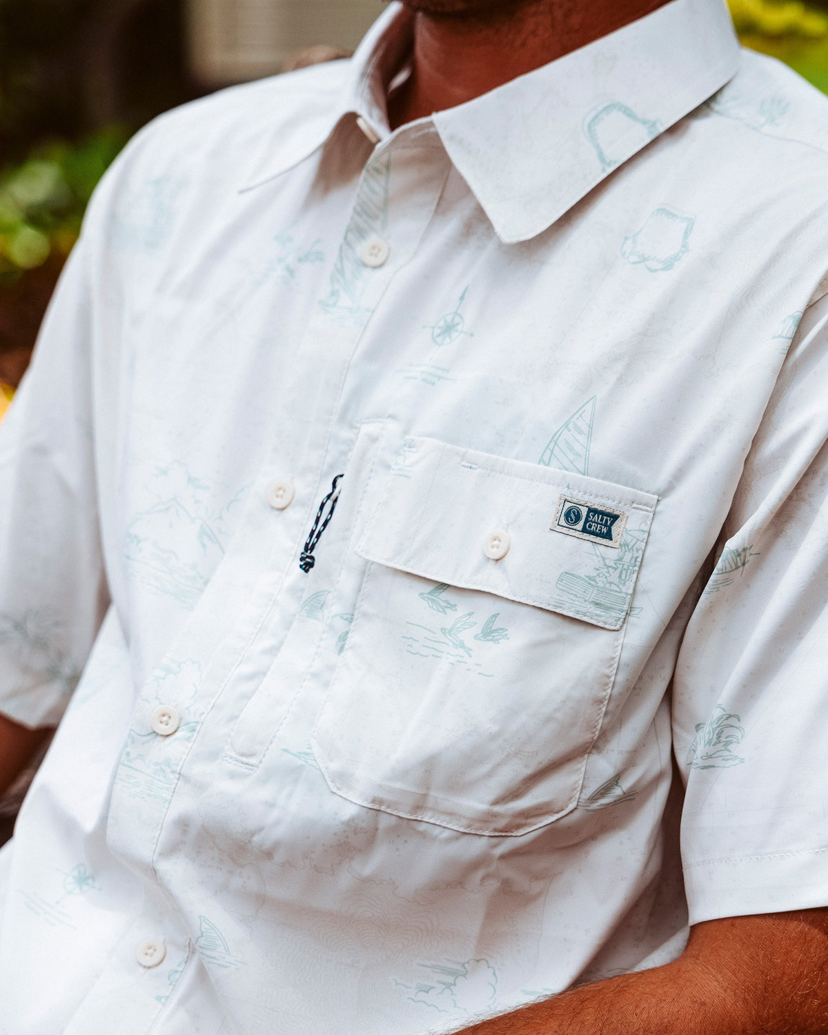 Salty Crew FLAGSHIP UV BUTTON UP - White