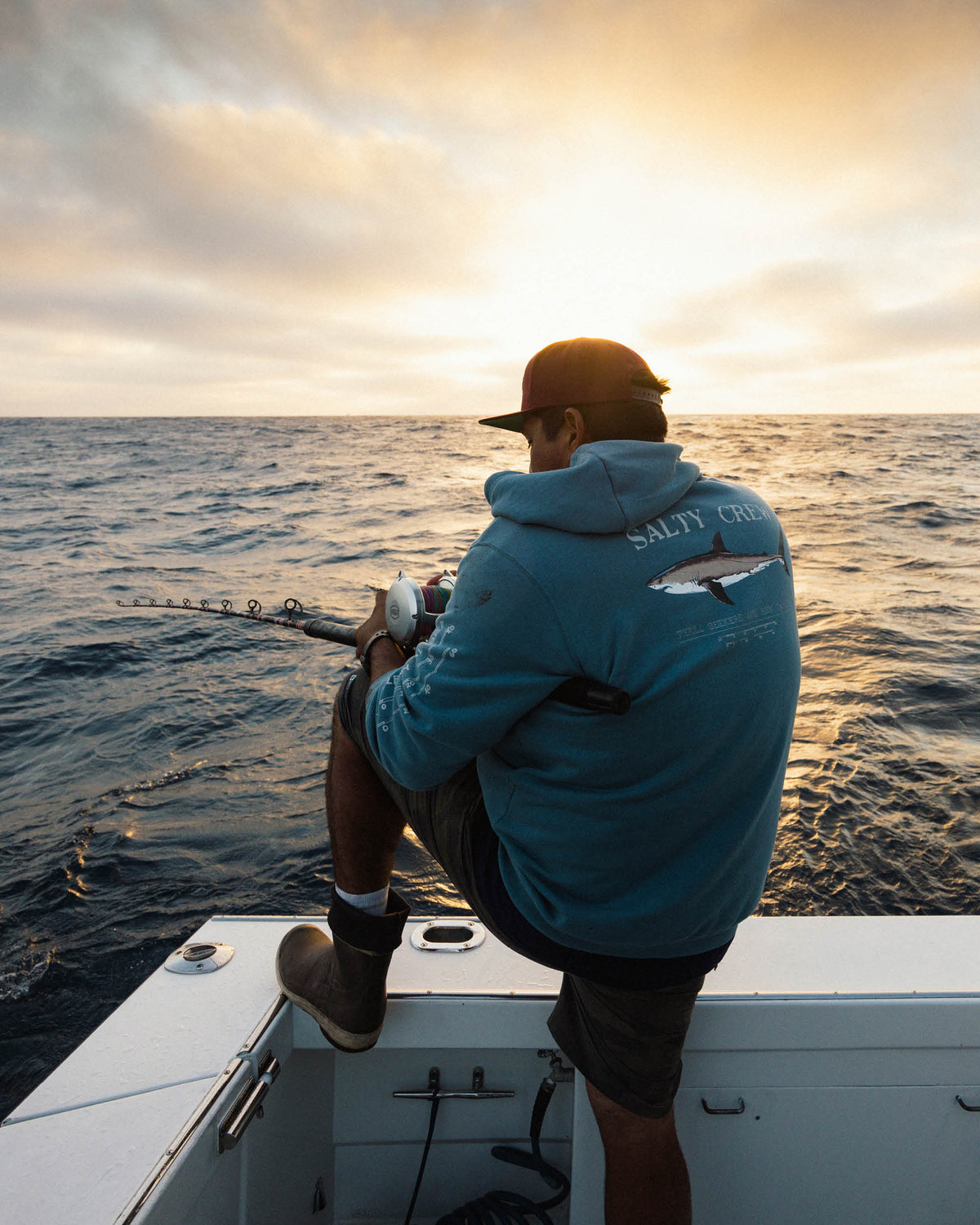 Salty Crew BRUCE HOOD FLEECE - Slate