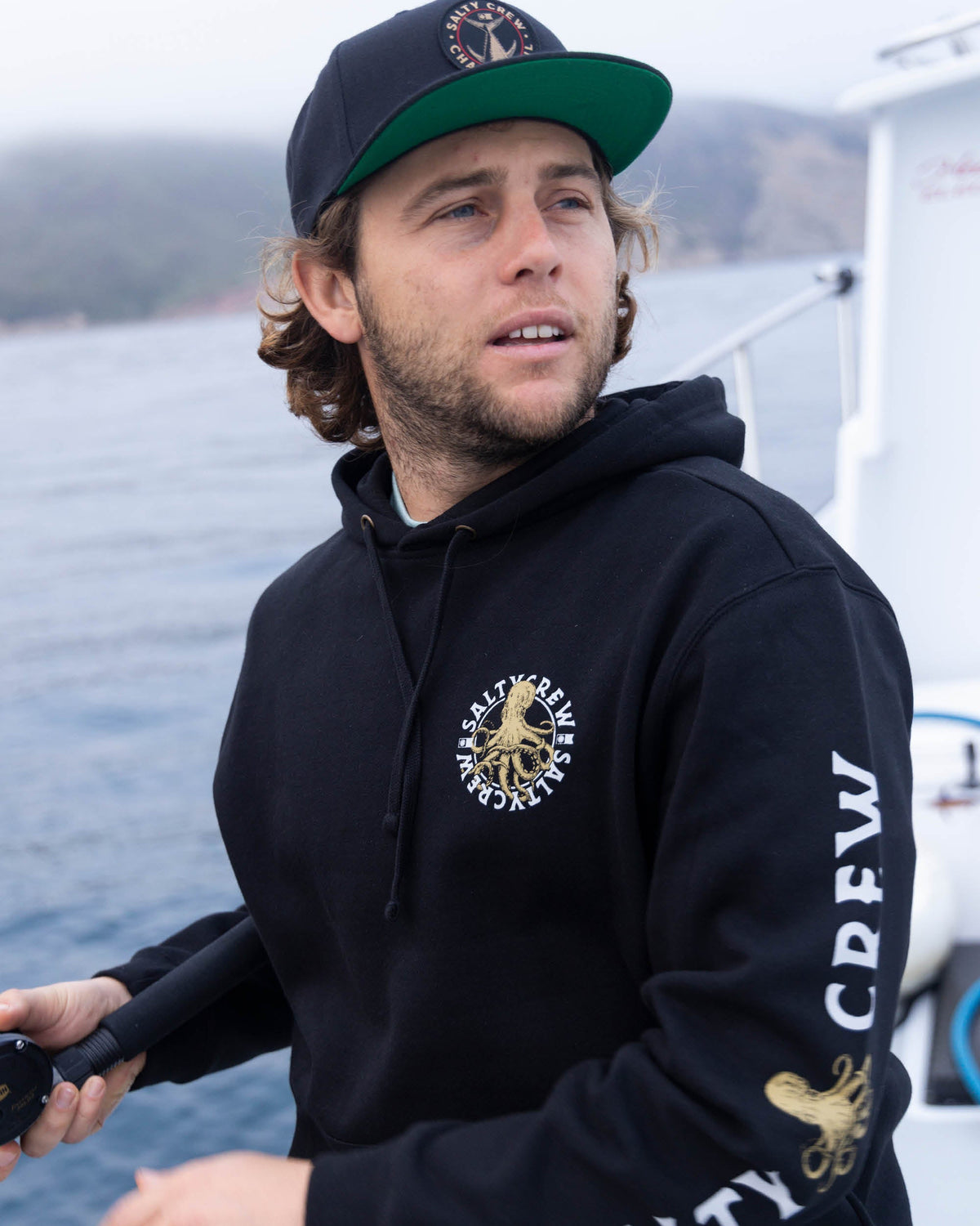 Salty Crew TENTACLES HOODED FLEECE - Black