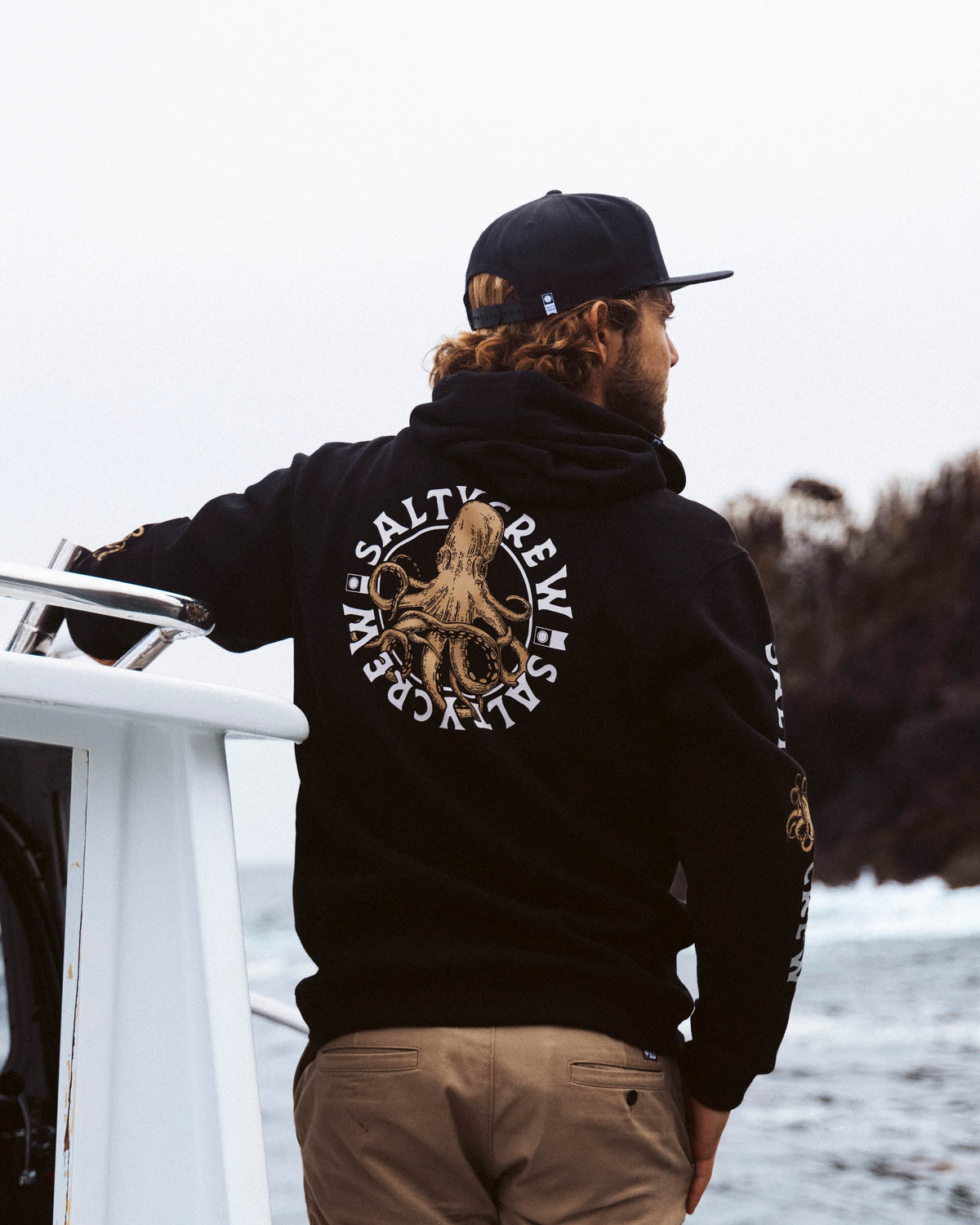Salty Crew TENTACLES HOODED FLEECE - Black