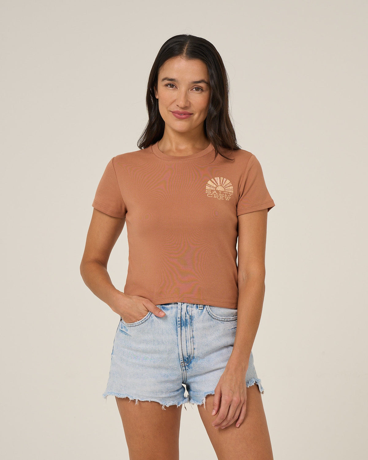Salty Crew SUNSHINE BABY TEE - Mocha