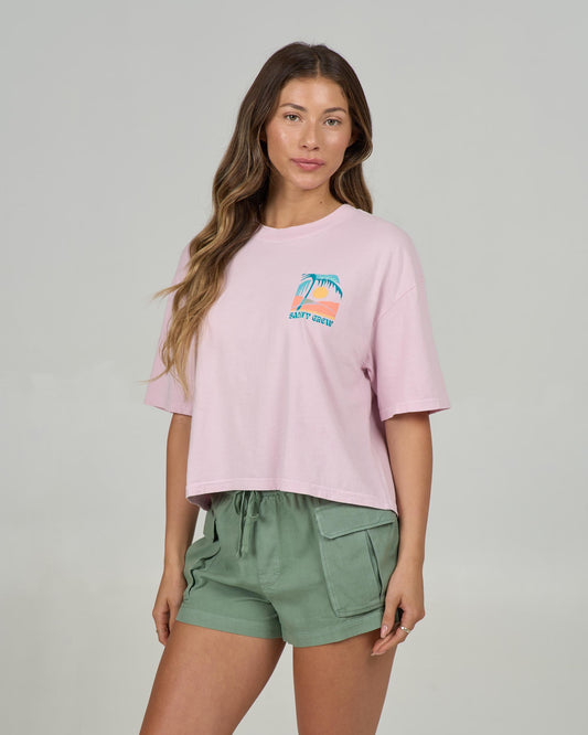 Salty Crew TRAVEL FAR SKIMMER TEE - Pink Skies
