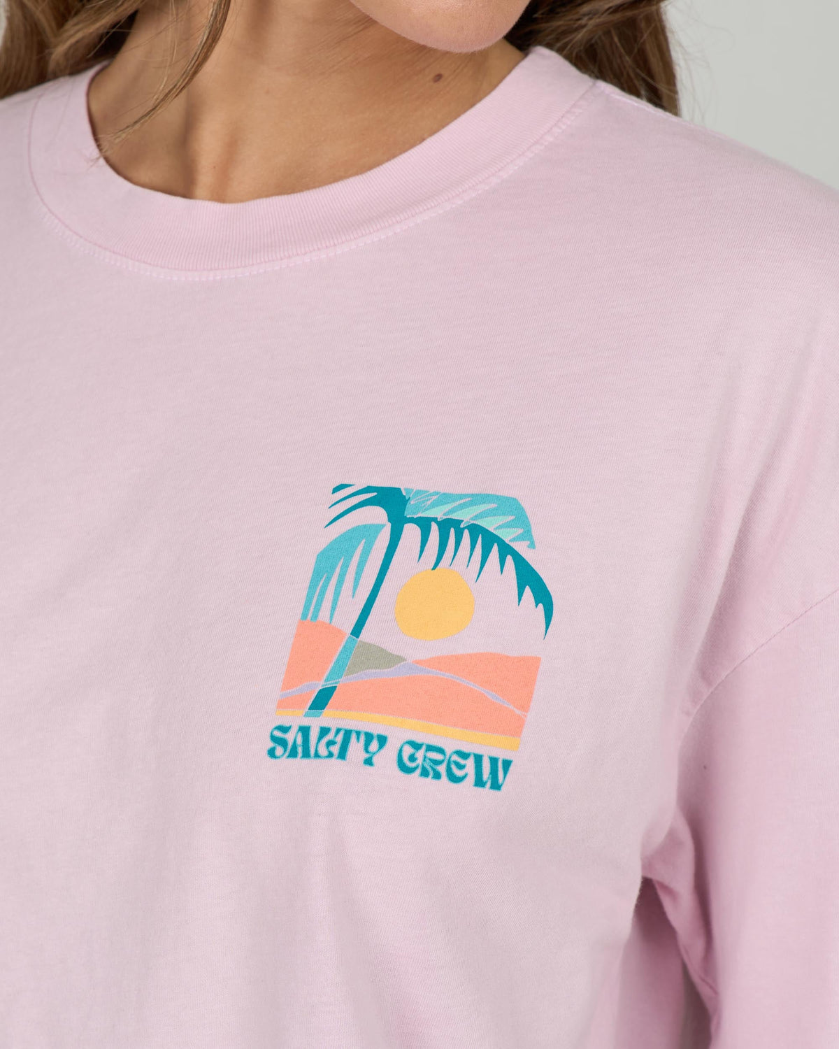 Salty Crew TRAVEL FAR SKIMMER TEE - Pink Skies