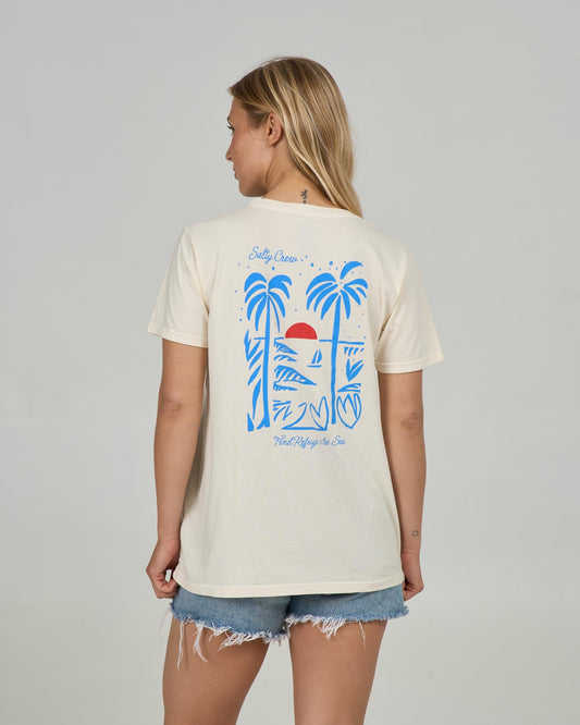 Salty Crew GEO PALM B.F. TEE - Off White
