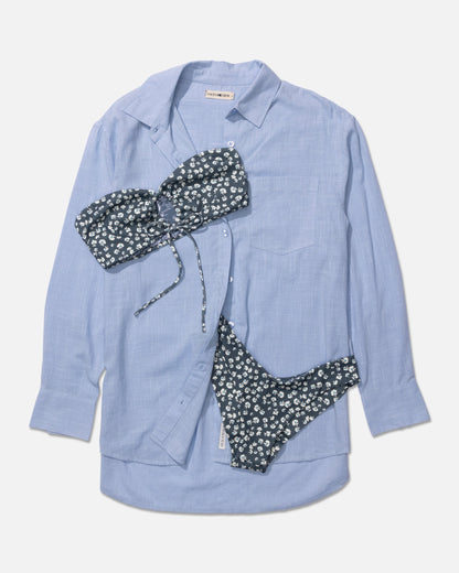 Salty Crew FALLING FLORAL BANDEAU - Fin Blue