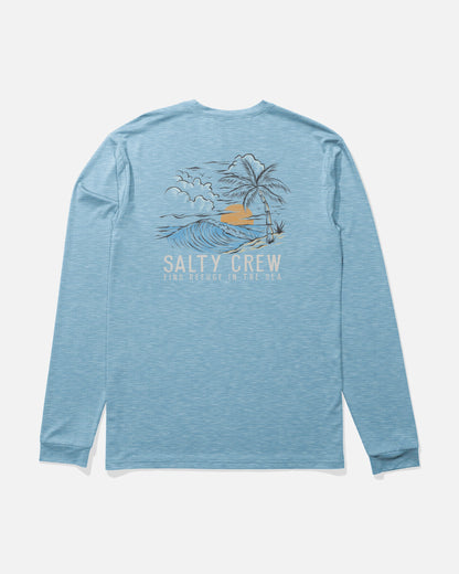 Salty Crew DAY OFF LS SUNSHIRT - Blue Heather