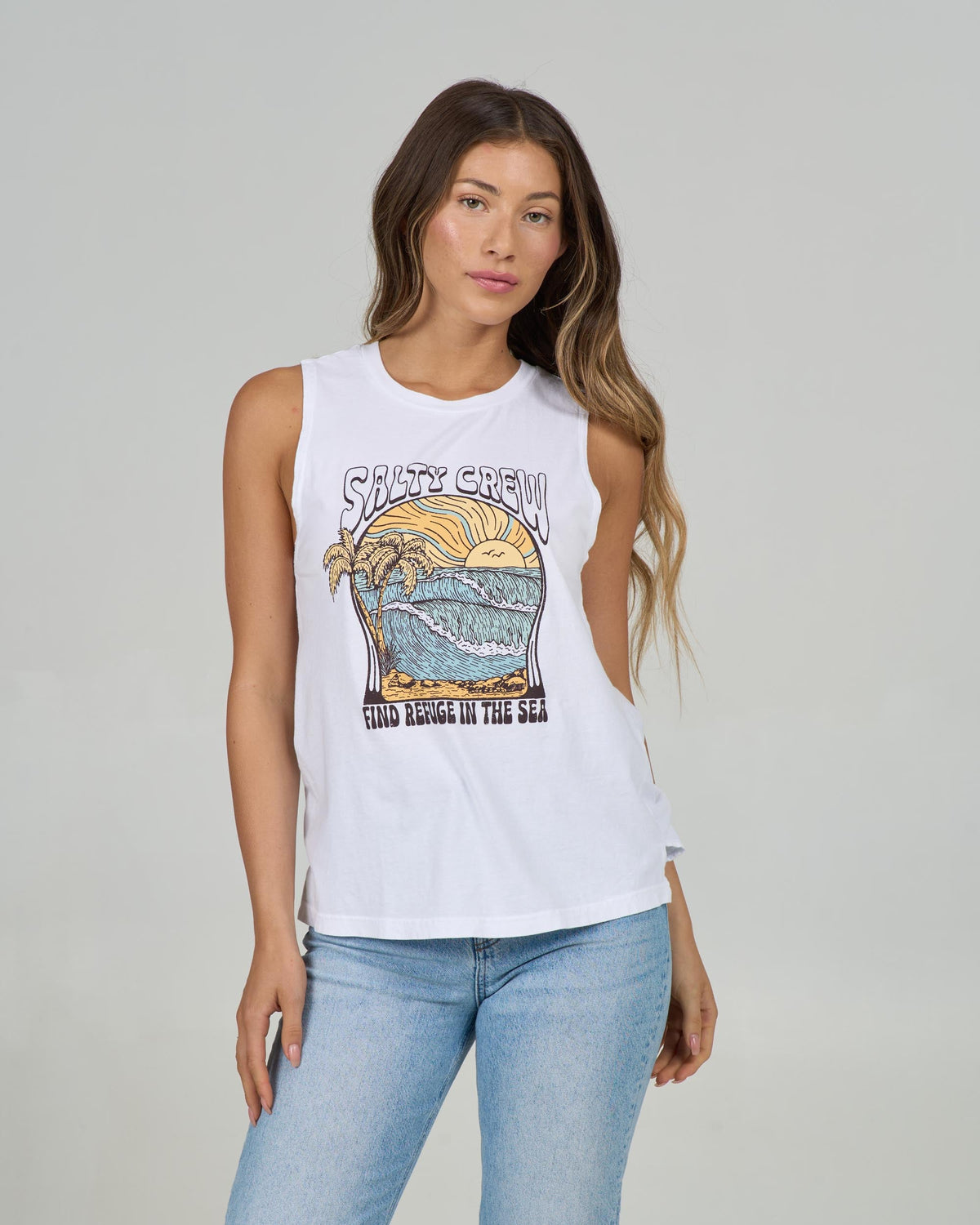 Salty Crew KEYHOLE MUSCLE TANK - White