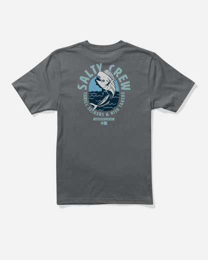 Salty Crew LEAPING BOYS SS TEE - Charcoal
