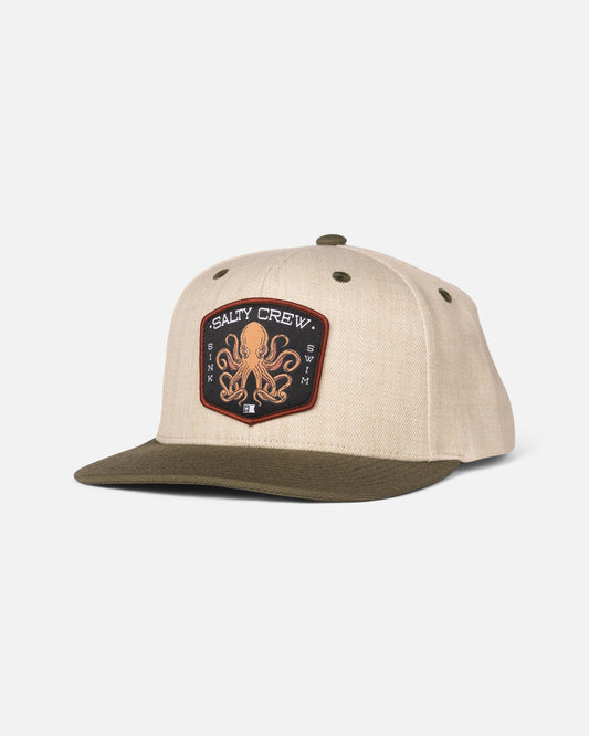 Salty Crew TAKO CLUB SNAPBACK - Natural/Olive